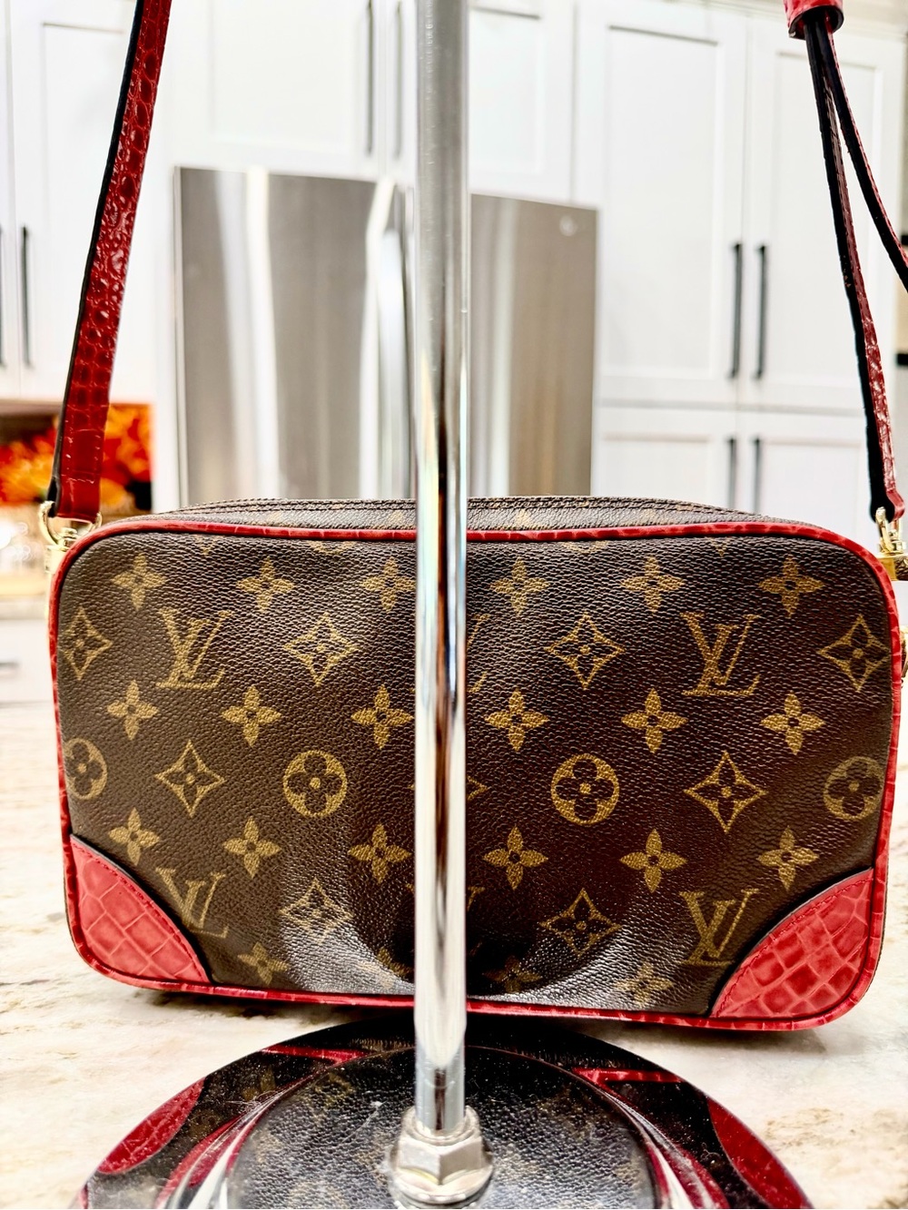 Louis Vuitton Authentic Monogram Custom Crossbody w/Crocodile Embossed Leather - Picture 5 of 14